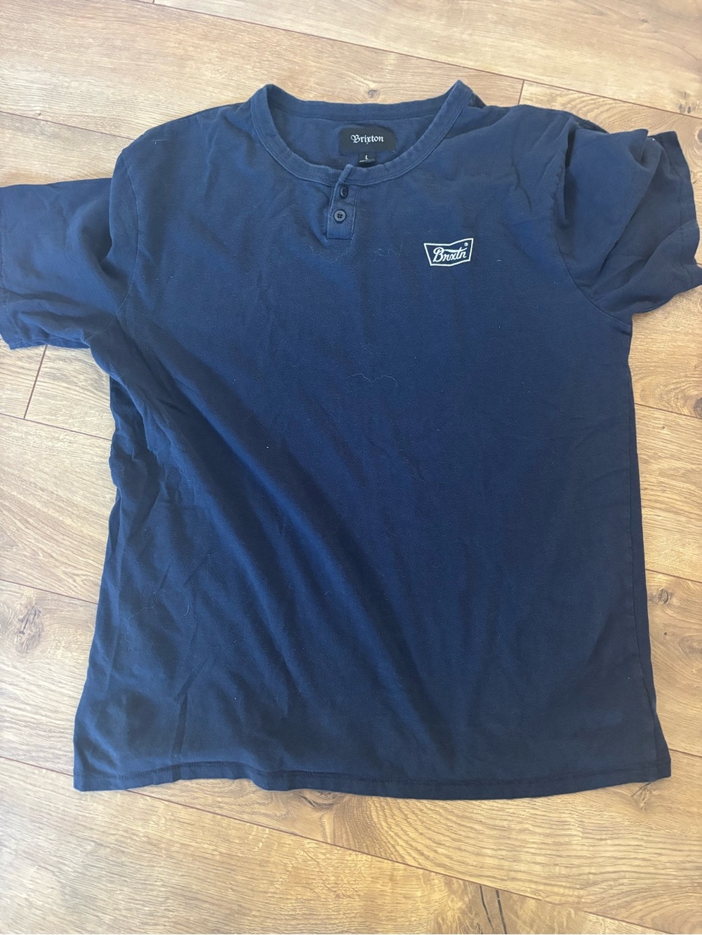 Vintage Brixton Navy Short Sleeve Henley Tee